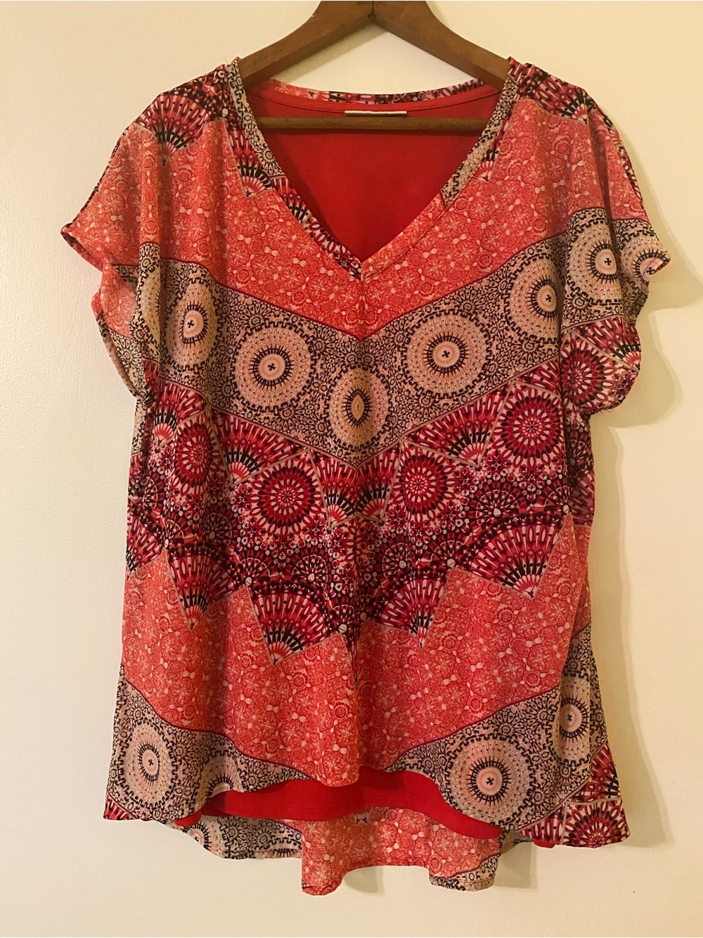Dana Buchman Cap Sleeve Layered Top Size L